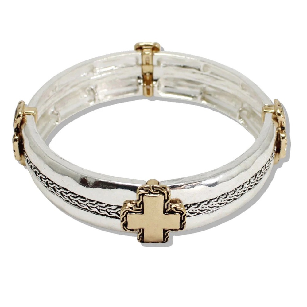 Elegant Silver and Gold Bracelet